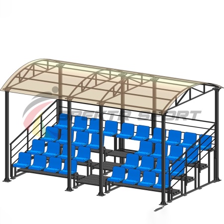 Купить Трибуна для зрителей 4 ряда на 34 места с навесом и перилами в Судже 